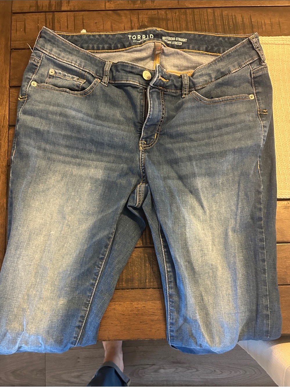 torrid Faded Light Blue Straight Leg Jeans